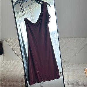 Forever 21 One-Shoulder Wine Dress